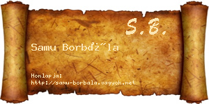 Samu Borbála névjegykártya
